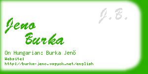 jeno burka business card