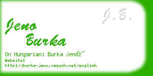 jeno burka business card